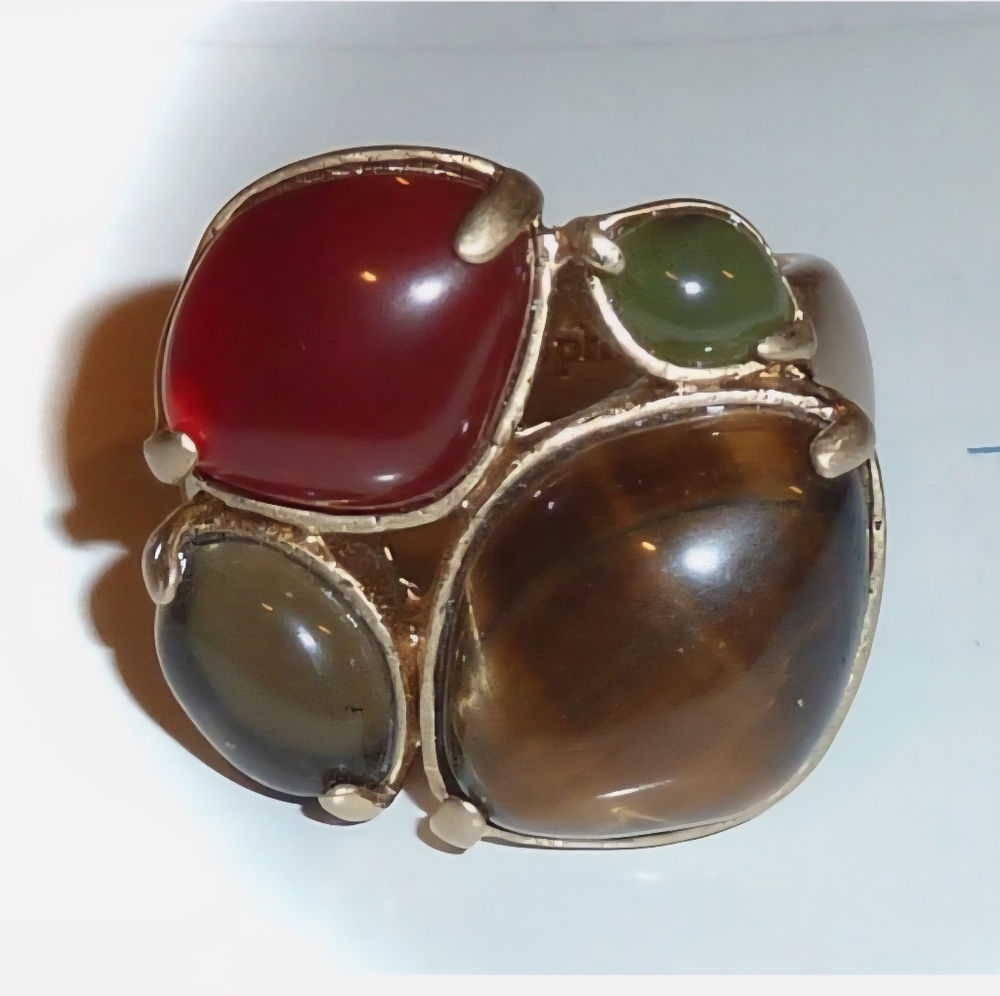NEW DEMO - LIA SOPHIA "SPICEBERRY" AGATE/TIGER'S EYE RING - SIZE 7.5